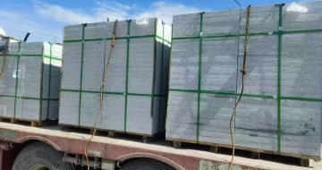 淄博 芝麻白花岗岩地铺石装车日常