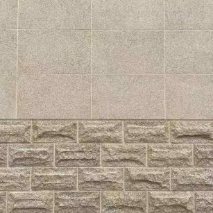 淄博 黄金麻自然面蘑菇石配荔枝面干挂