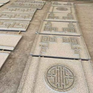 淄博 白麻花岗岩外墙立面雕刻板