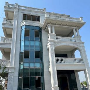 淄博 白麻花岗岩别墅外墙干挂效果展示