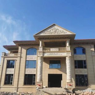 淄博 黄金麻花岗岩别墅外墙干挂