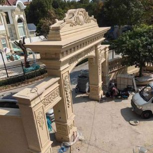 淄博 黄金麻荔枝面花岗岩别墅门楼