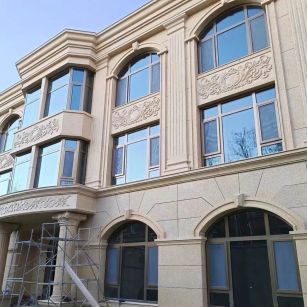 淄博 黄金麻花岗岩别墅外墙干挂