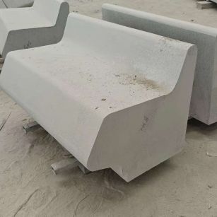 淄博 芝麻白花岗岩异形坐凳，石凳