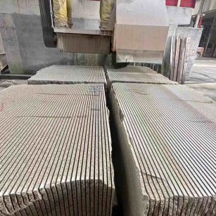 淄博 车间生产日常，黄金麻白麻花岗岩