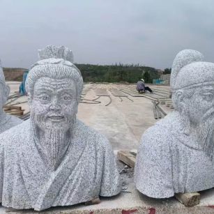 淄博 白麻花岗岩石材人物立体雕刻