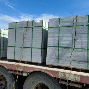 淄博 芝麻白花岗岩地铺石装车日常