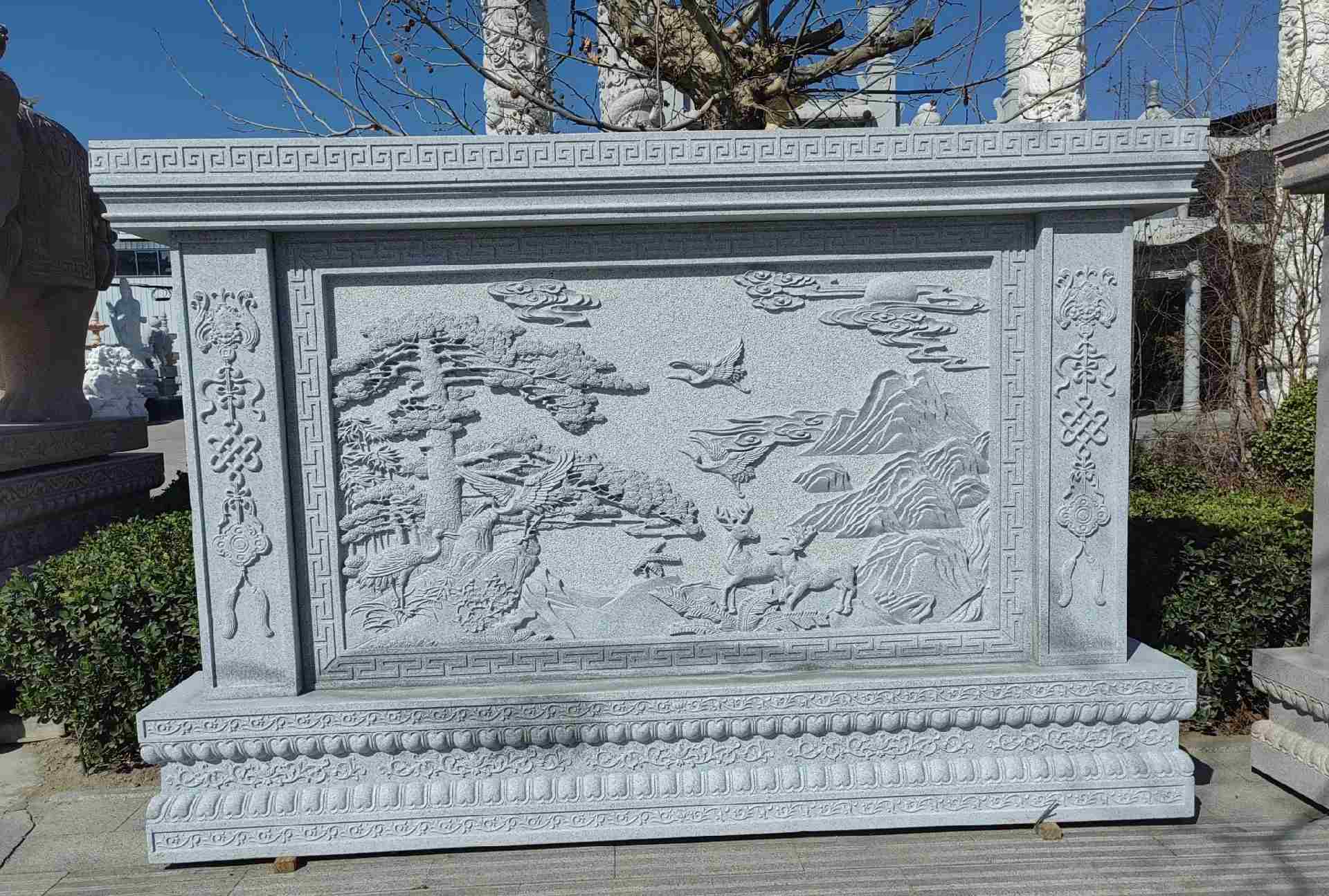 淄博 芝麻白大型照壁，屏风，影壁