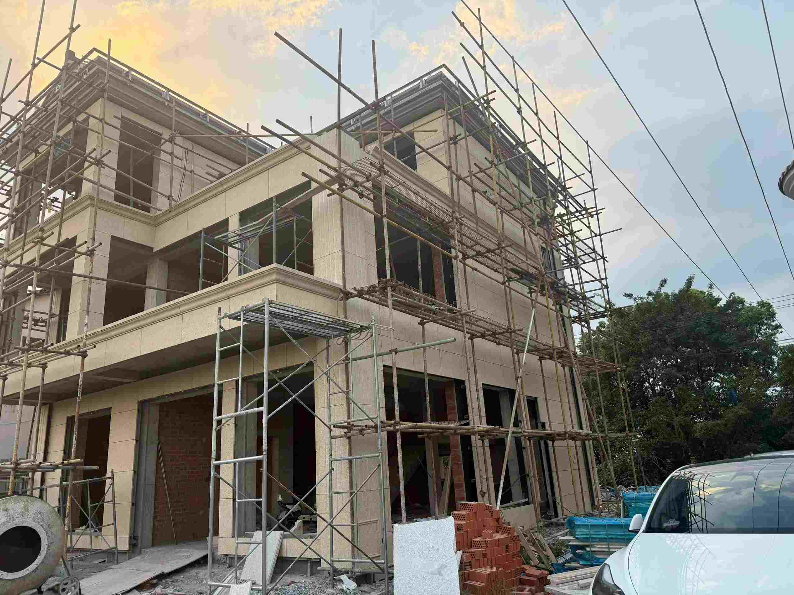 淄博 黄金麻荔枝面花岗岩外墙干挂