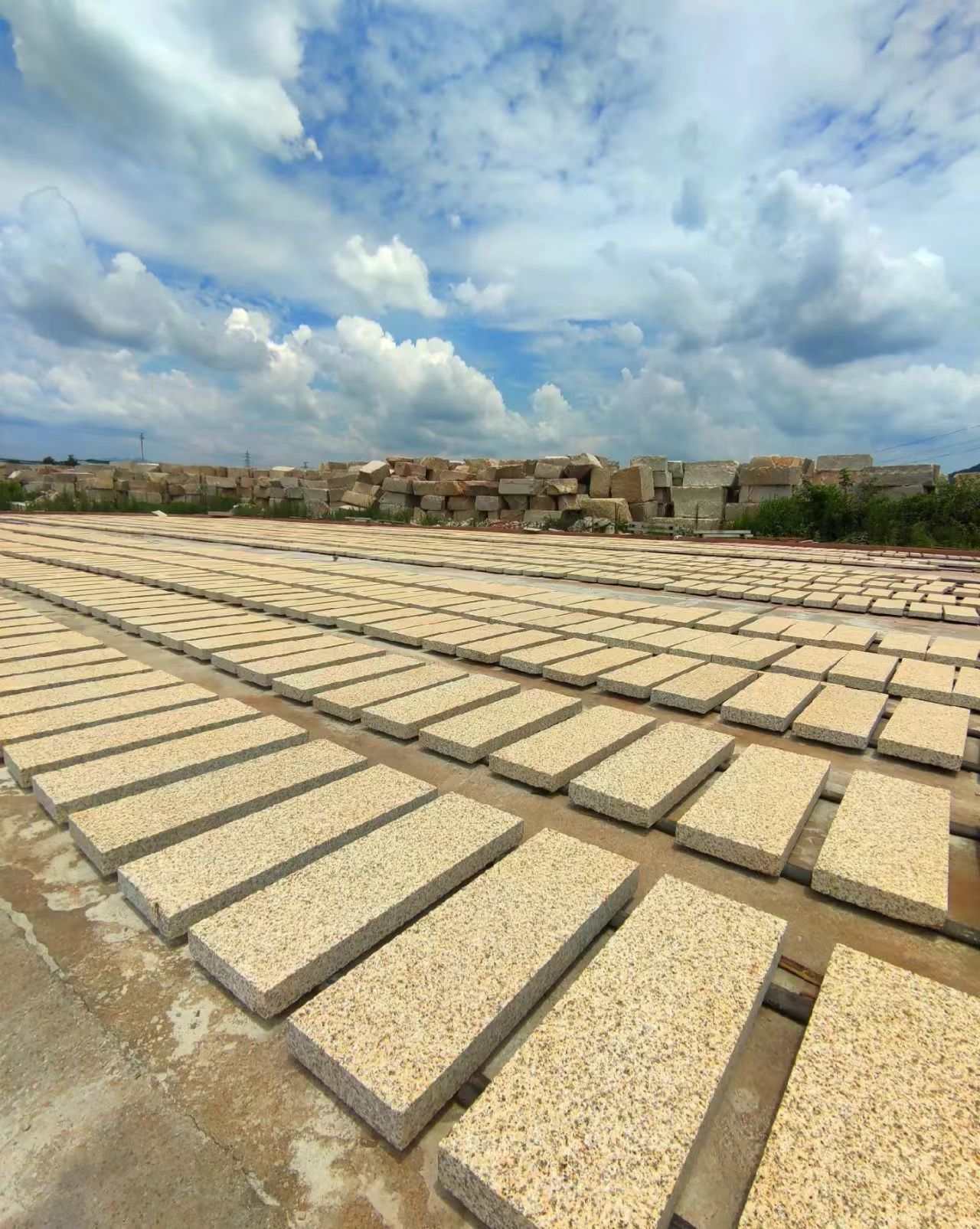 淄博 黄金麻花岗岩荔枝面地铺石防护中