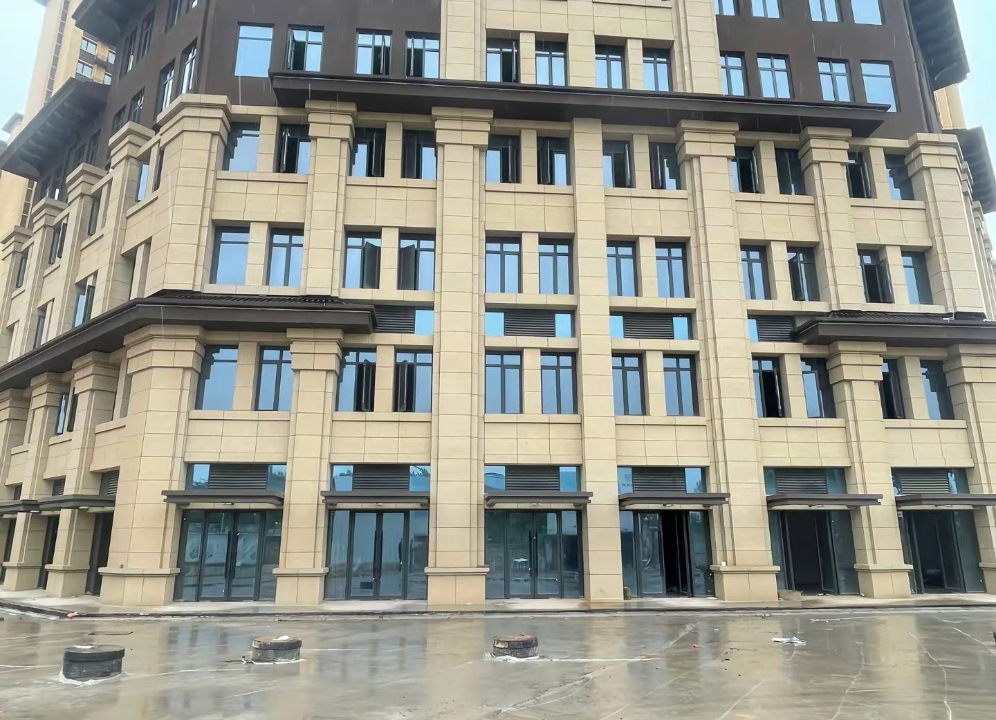 淄博 黄金麻花岗岩荔枝面小区外墙干挂