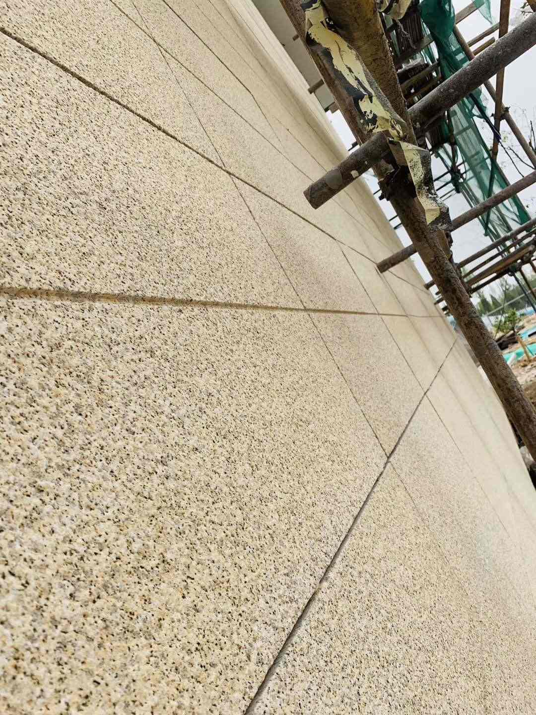 淄博 黄金麻花岗岩荔枝面外墙干挂石材效果示例