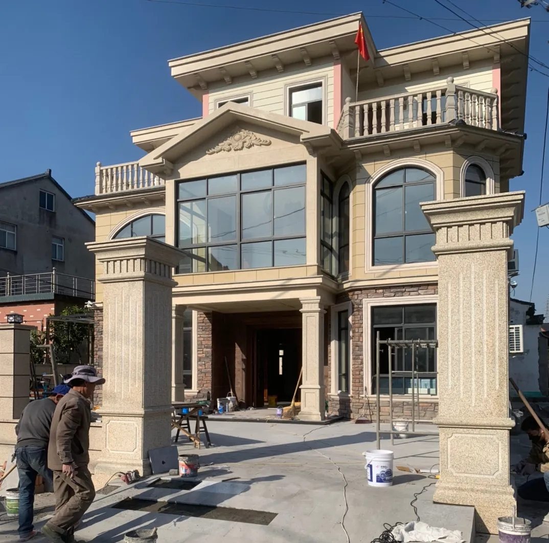 淄博 黄金麻花岗岩荔枝面别墅外墙干挂私家专属