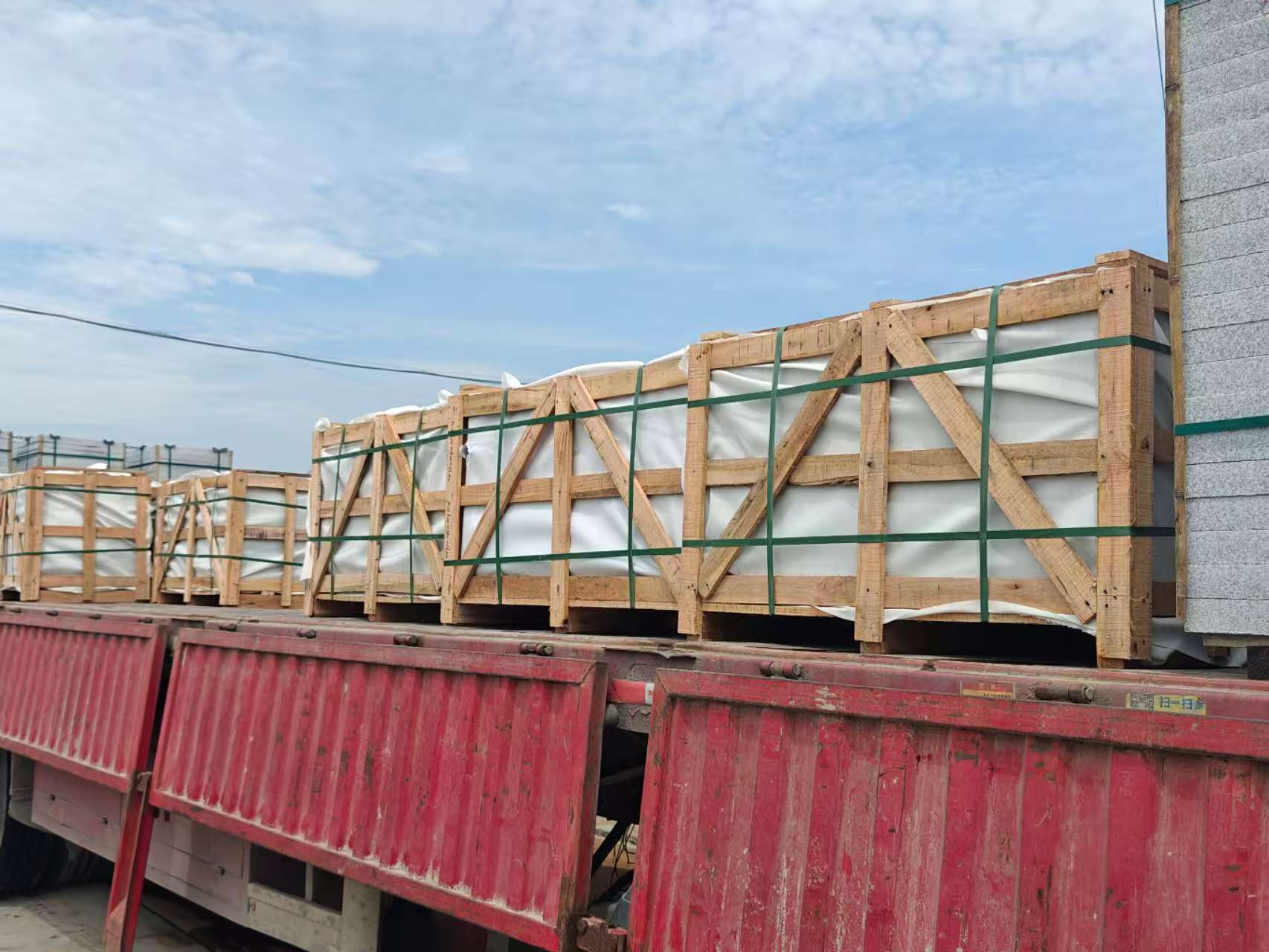 淄博 芝麻白花岗岩地铺石出口专车-泰国游