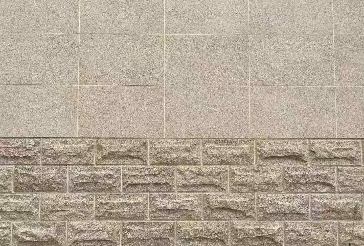 淄博 黄金麻自然面蘑菇石配荔枝面干挂