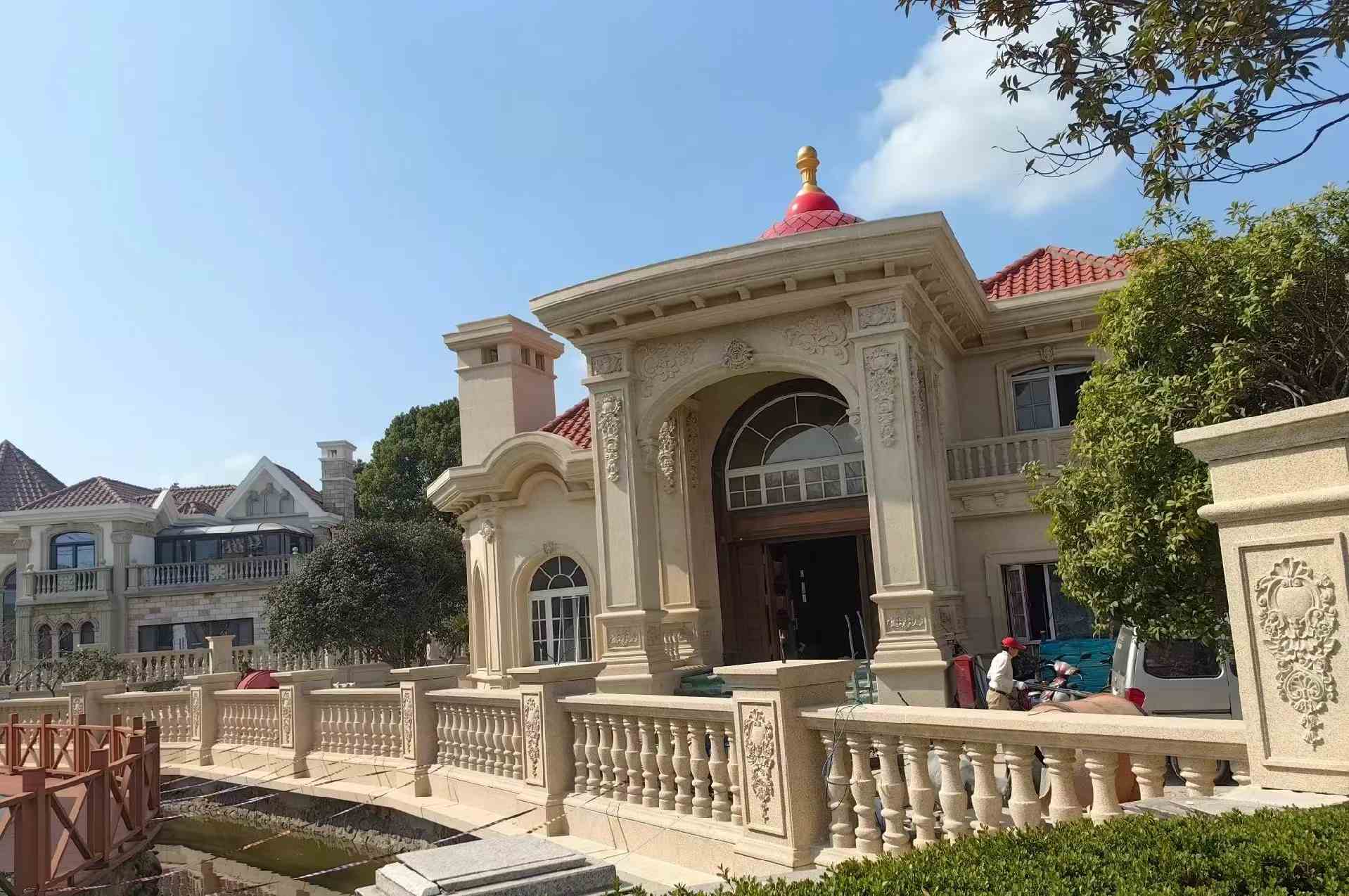 淄博 黄金麻花岗岩欧式别墅