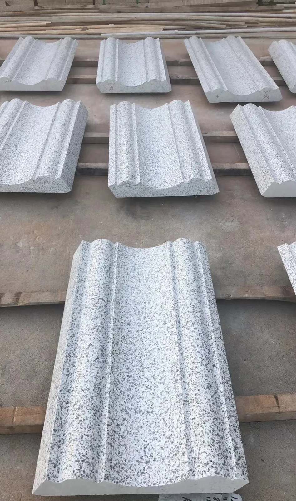 淄博 白麻花岗岩光面别墅线条