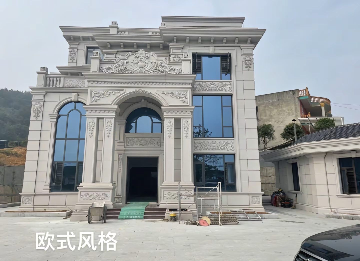 淄博 白麻花岗岩别墅外墙干挂