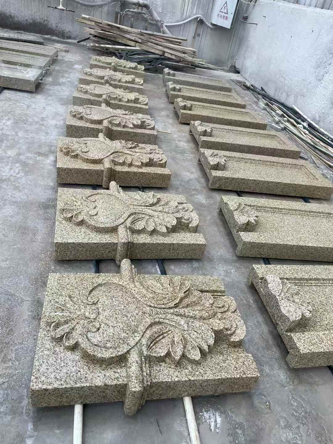 淄博 黄金麻花岗岩别墅外墙雕刻板